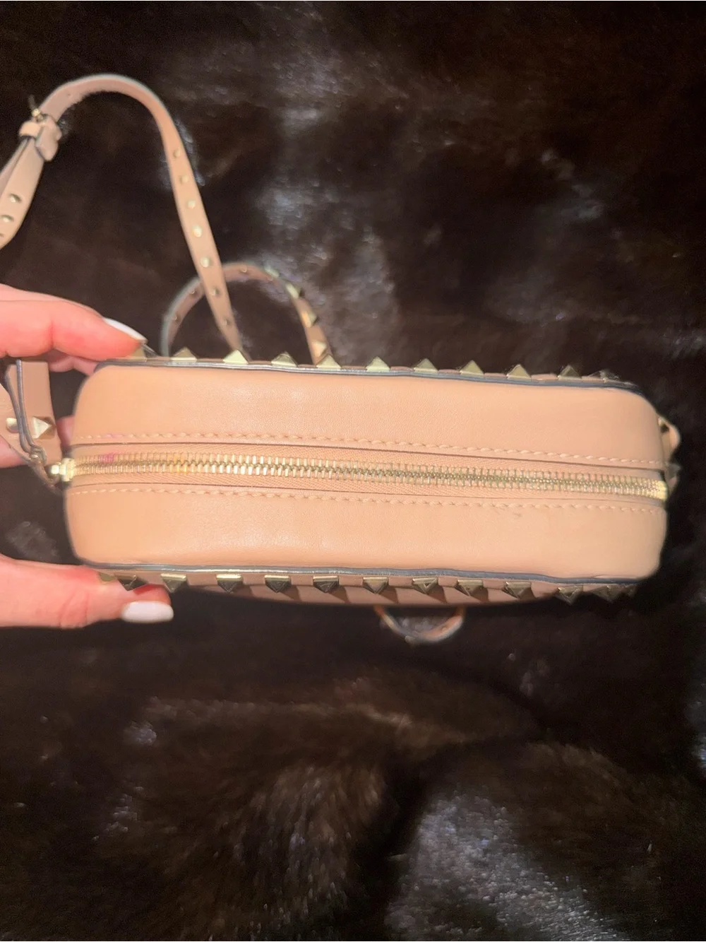 Valentino Garavani Blush Pink Rockstud Leather Crossbody
